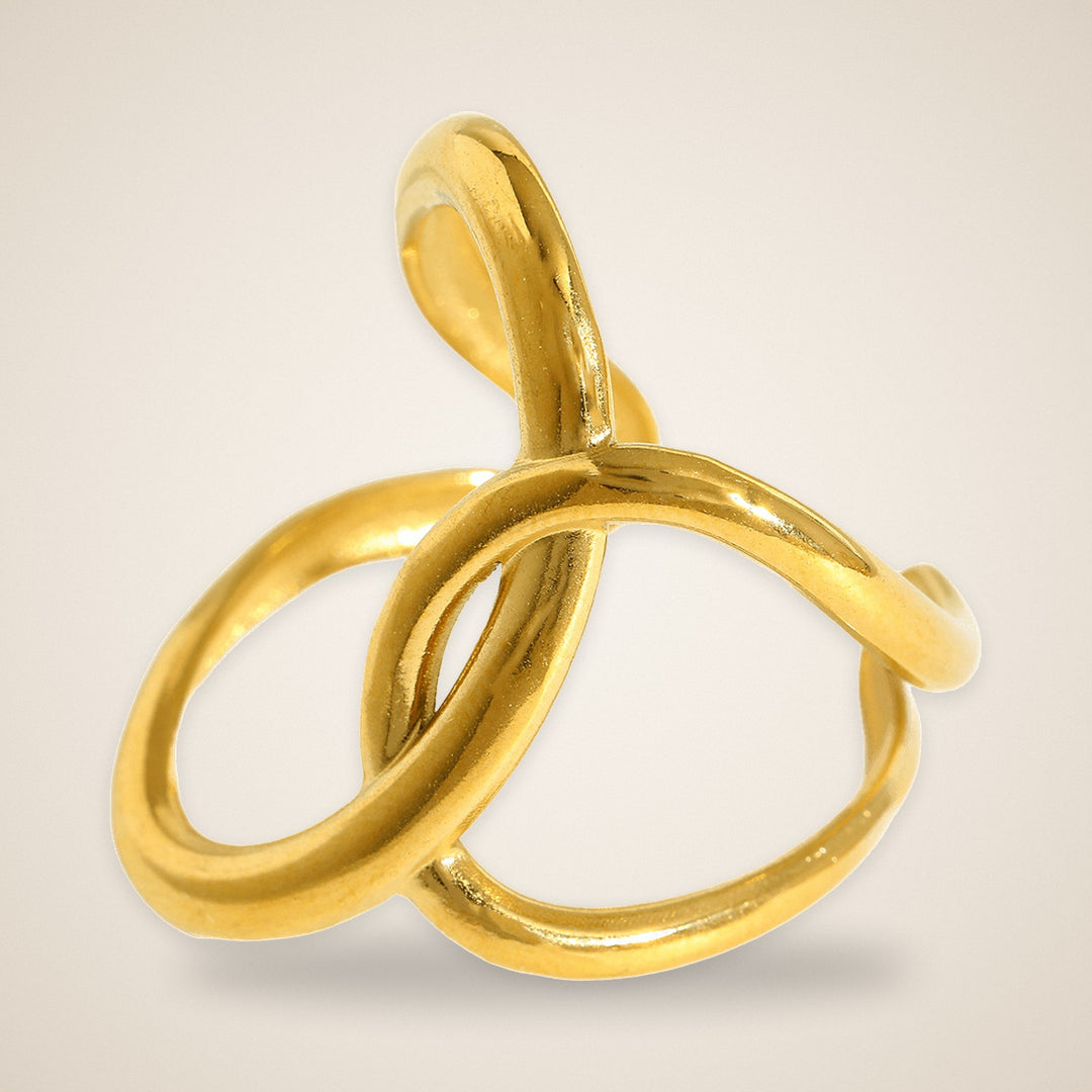 Bague Entrelacs – bijou acier doré à l'or fin – Maison Trèfle