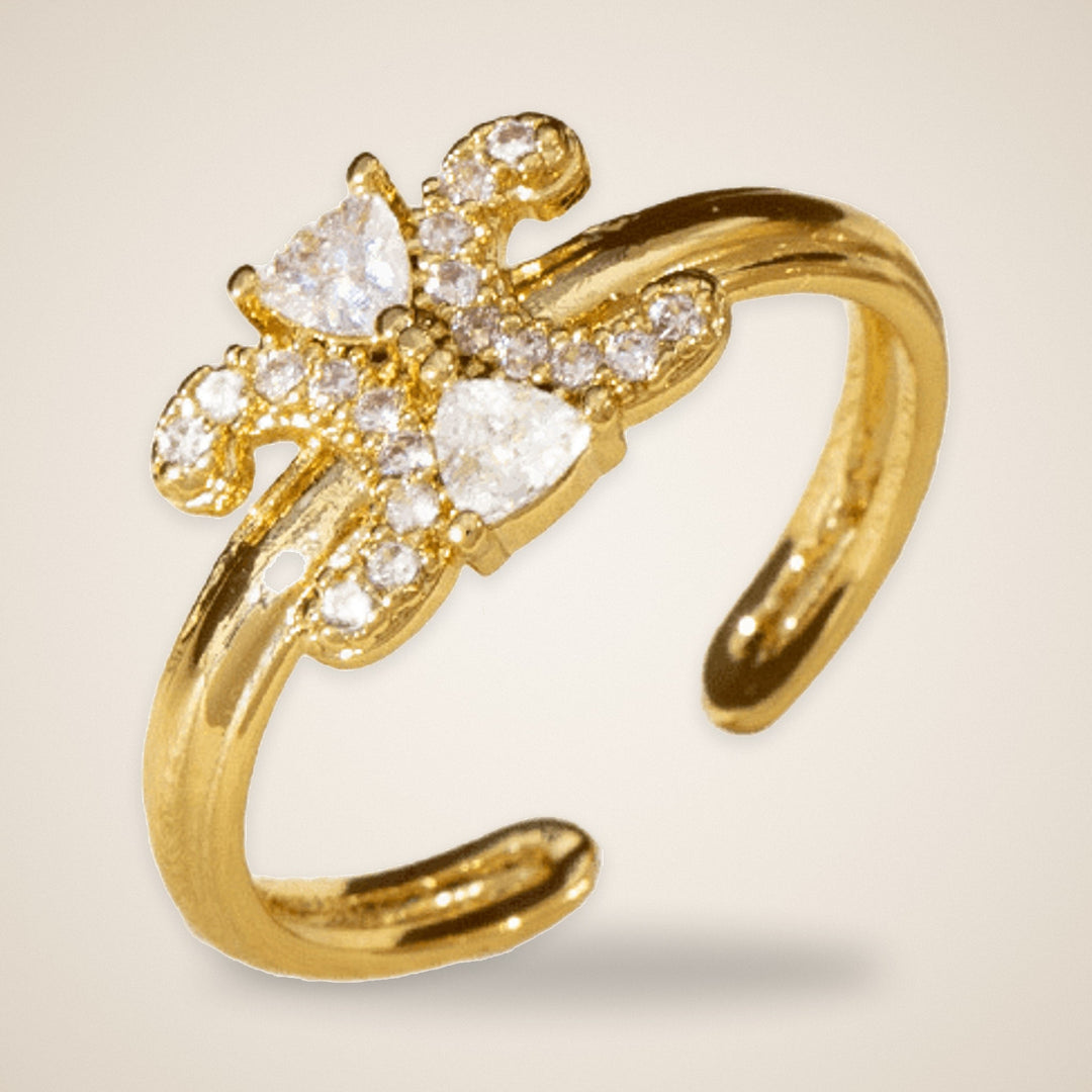 Bague Nœud Scintillant – bijou cuivre doré à l'or fin – Maison Trèfle