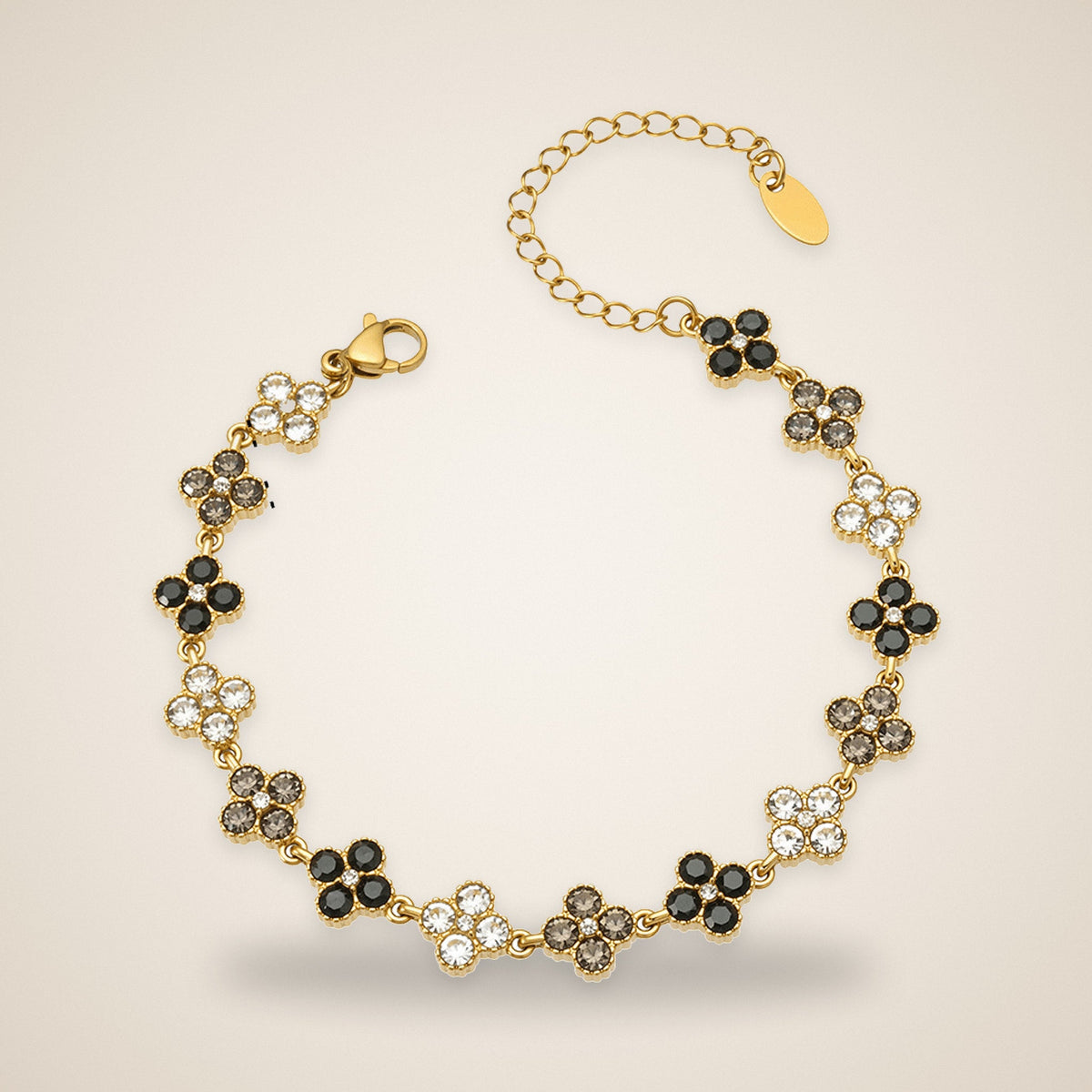 Bracelet Rivière de Trèfles Noir – Maison Trèfle