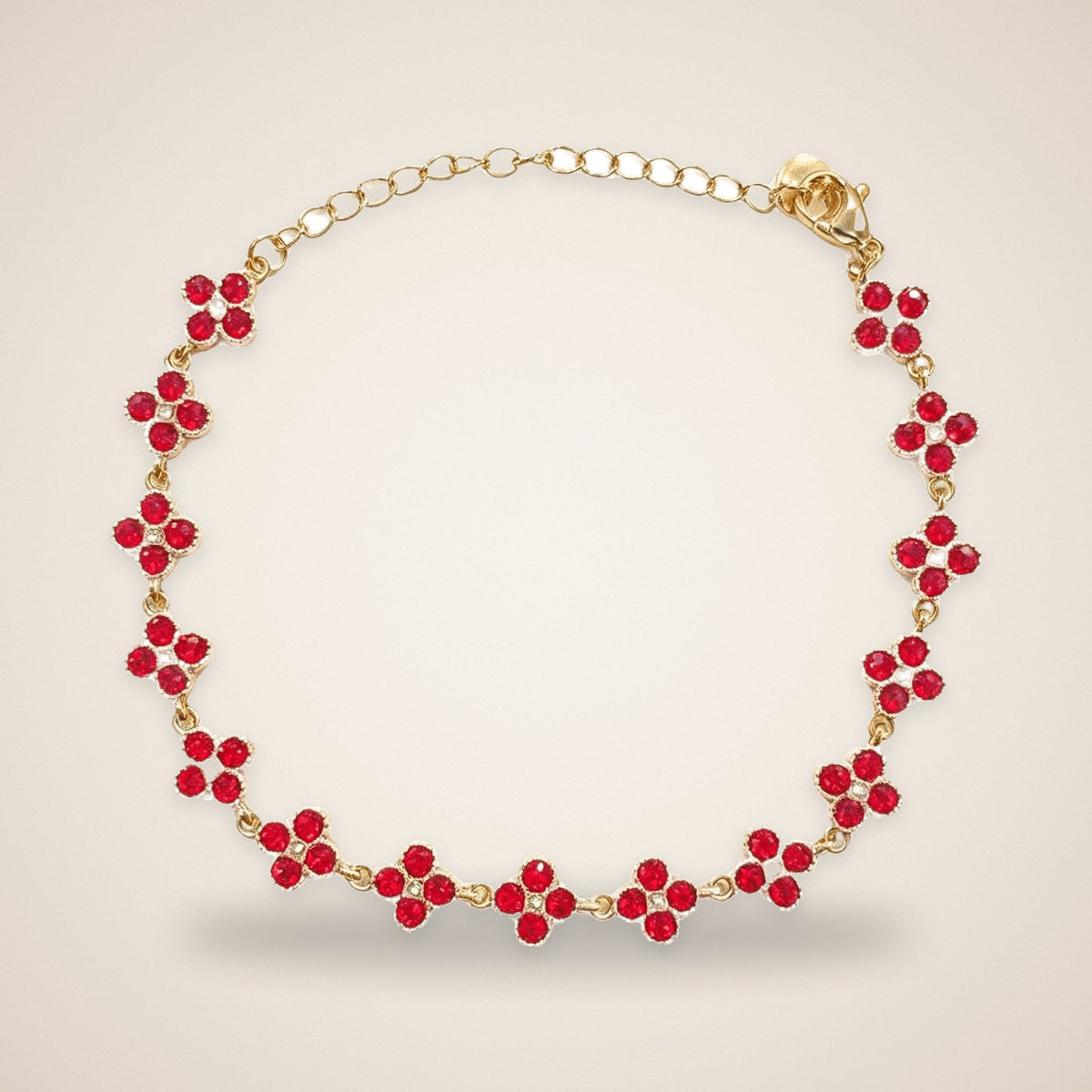 Bracelet Trèfles Colorés Rouge – Maison Trèfle