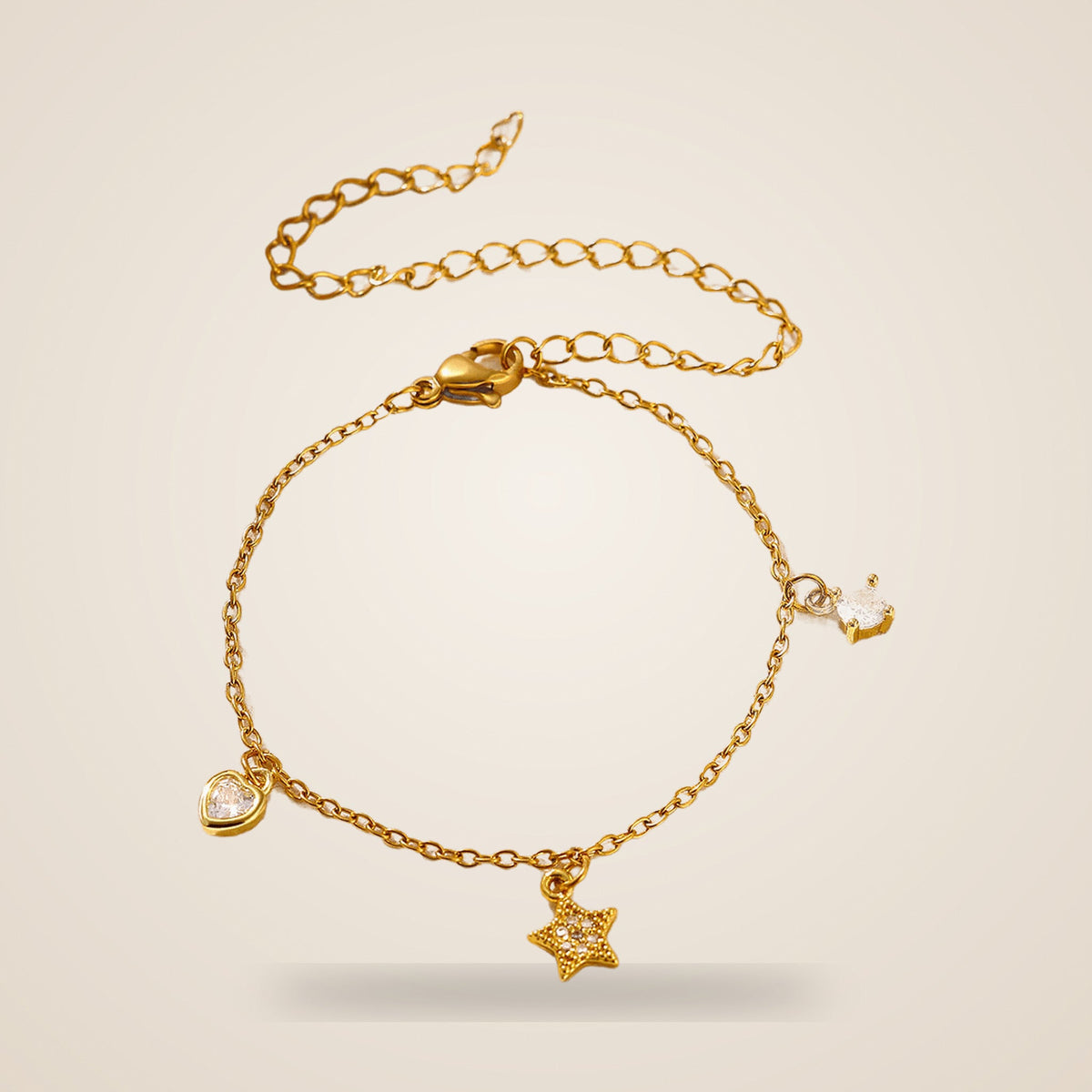 Chevillère Étoile Scintillante – bijou acier inoxydable doré à l'or fin – Maison Trèfle