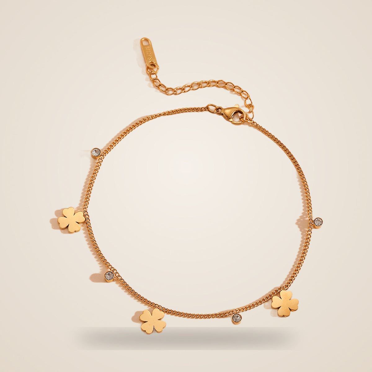 Chevillère Trèfles Dorés – bijou acier inoxydable doré à l'or fin – Maison Trèfle