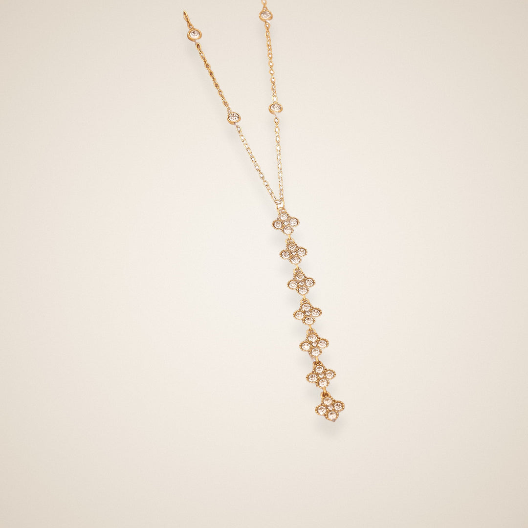 Collier Cascade Florale – bijou acier doré à l'or fin – Maison Trèfle