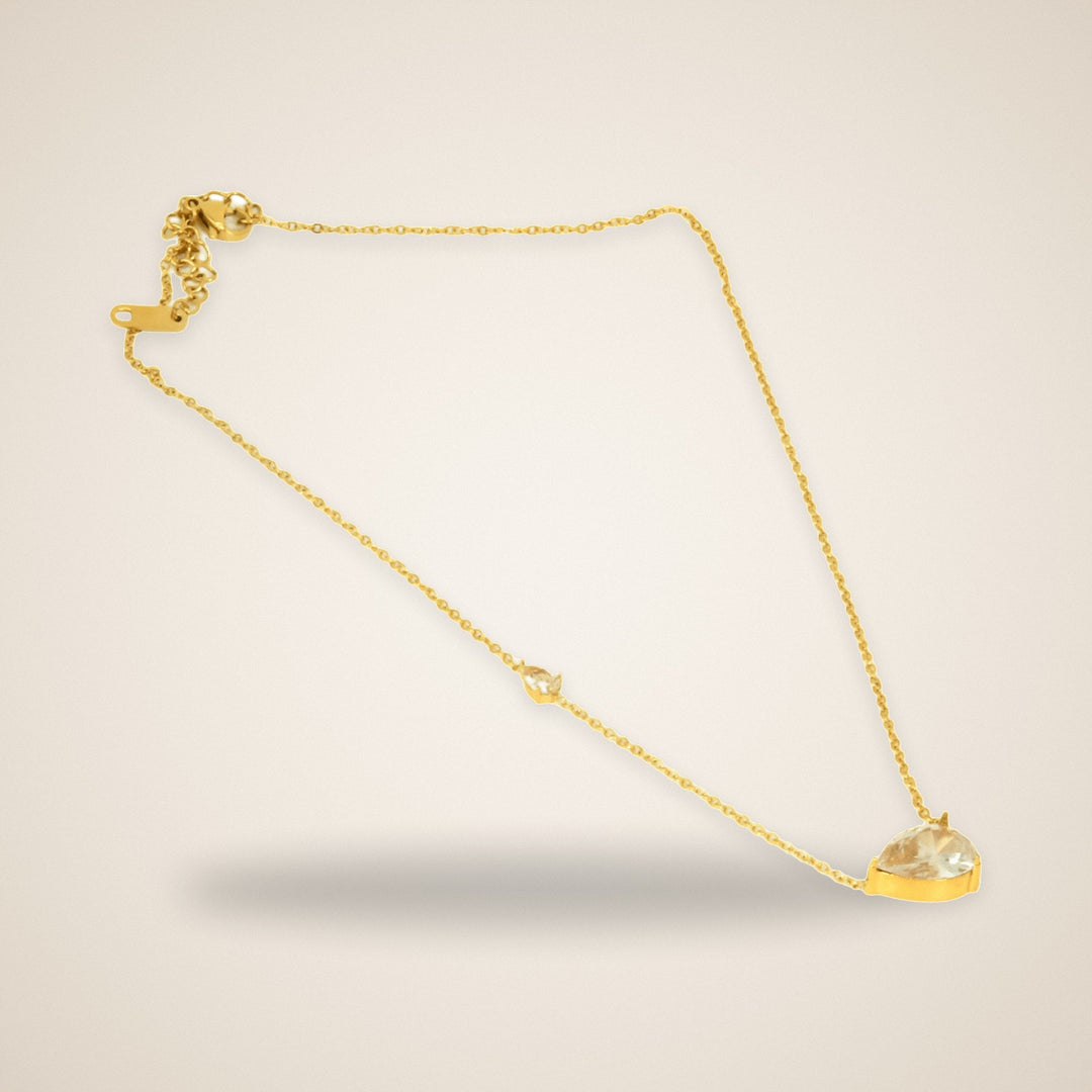 Collier Goutte de Lumière – bijou acier doré à l'or fin – Maison Trèfle
