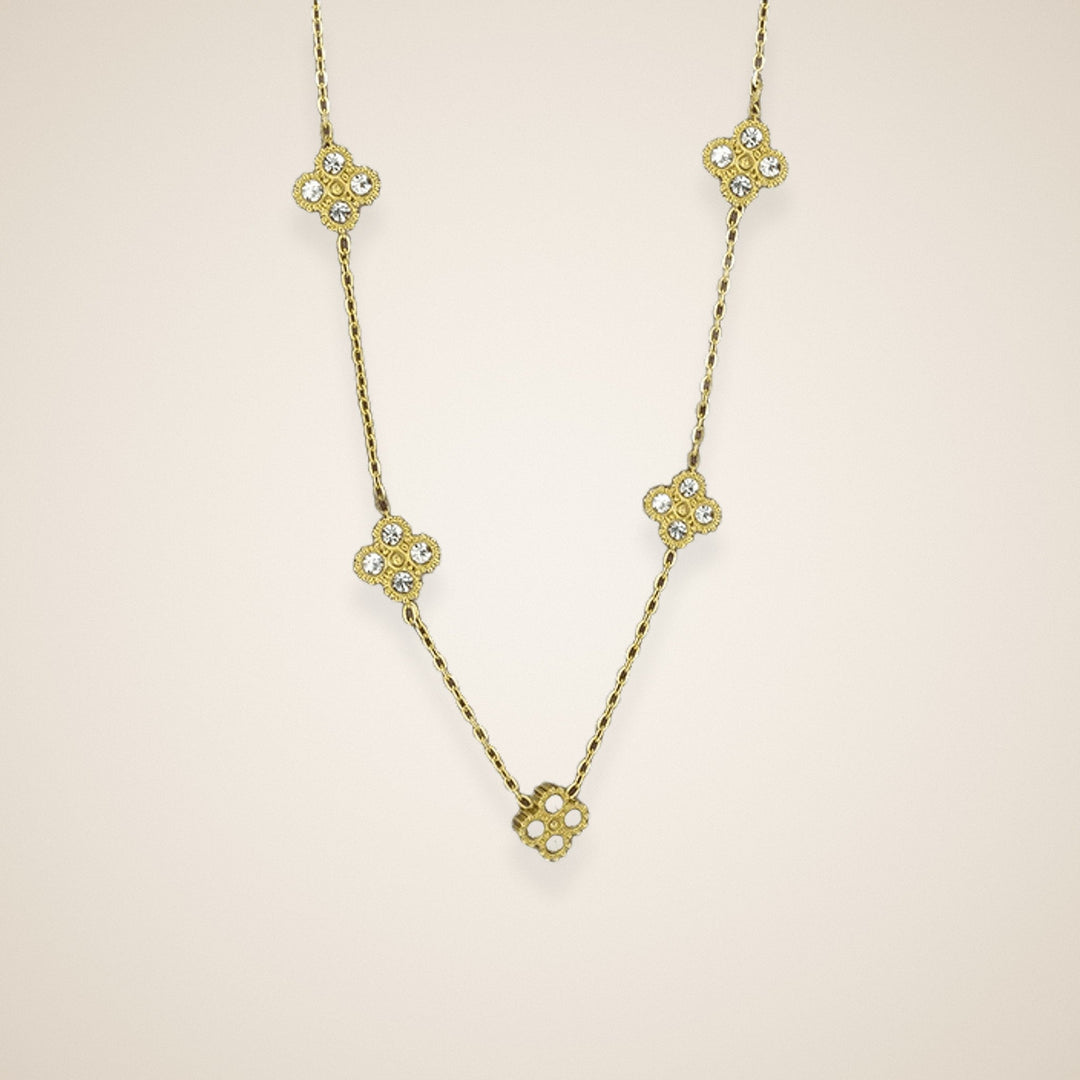 Collier Trèfle Éclat – bijou acier doré à l'or fin – Maison Trèfle
