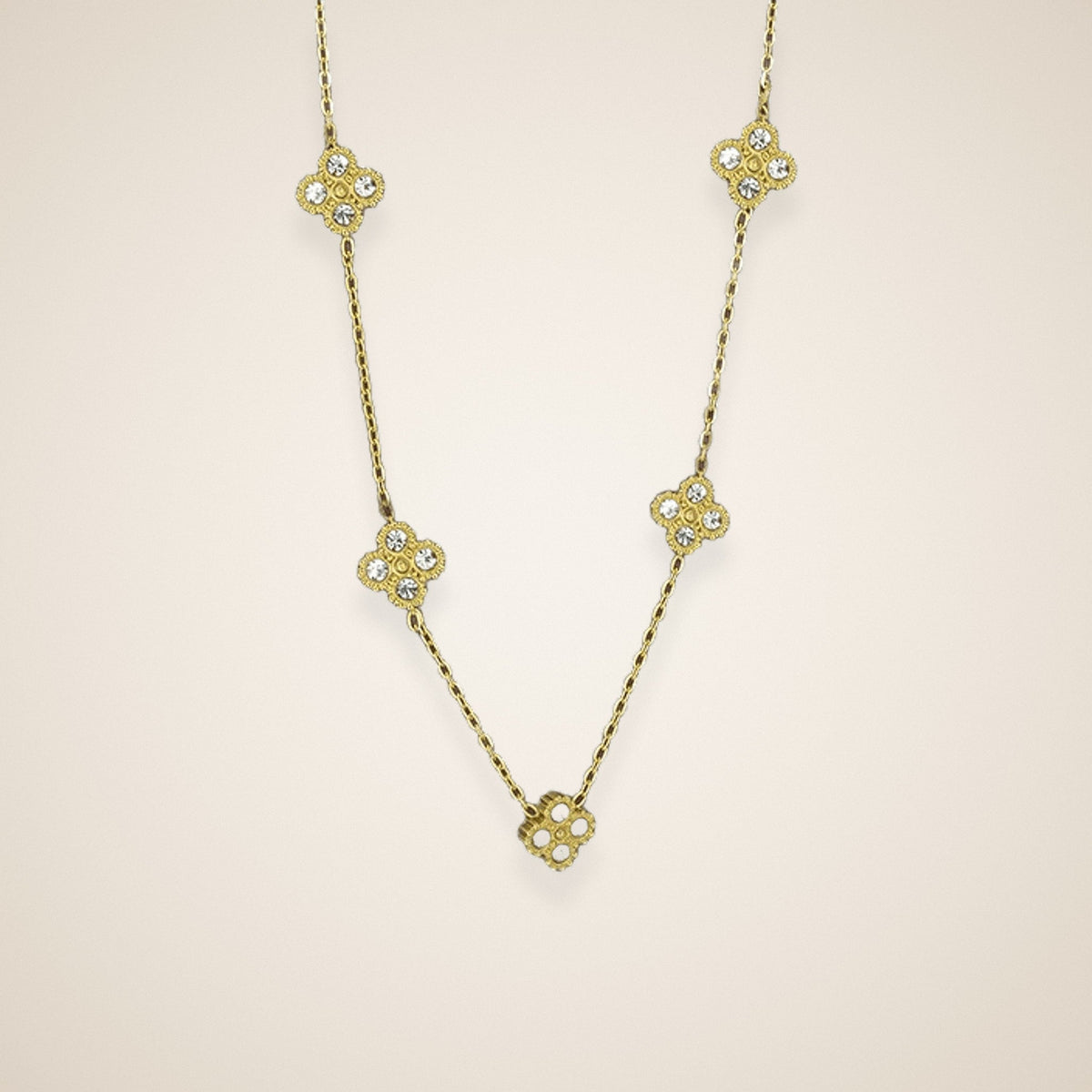 Collier Trèfle Éclat – bijou acier doré à l'or fin – Maison Trèfle