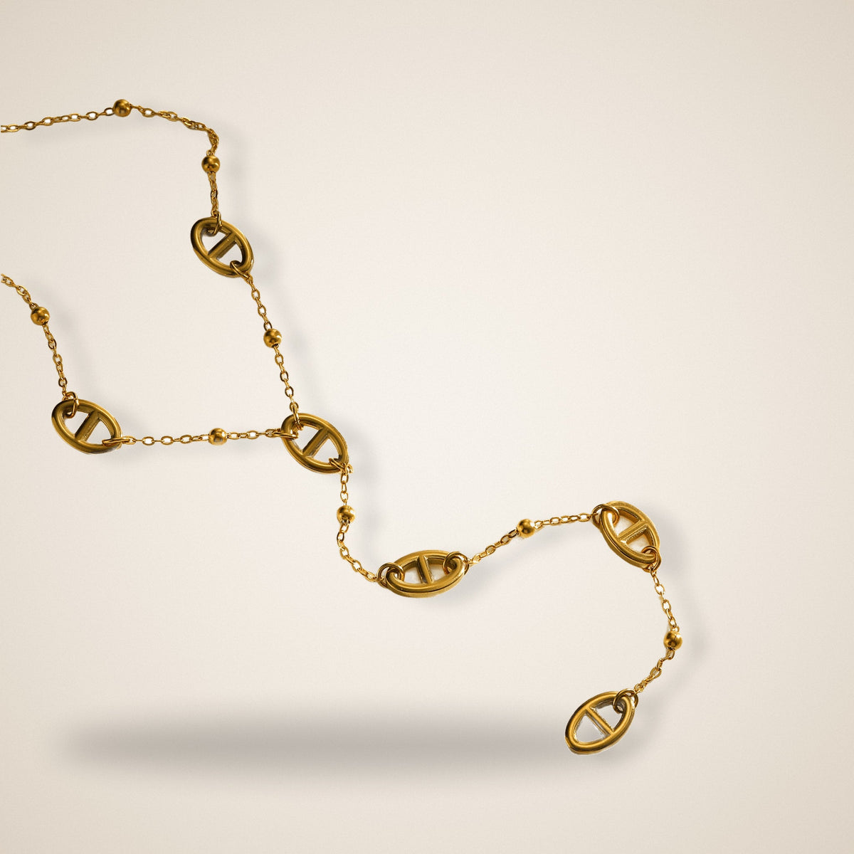 Collier Y Maille Marine – bijou acier doré à l'or fin – Maison Trèfle