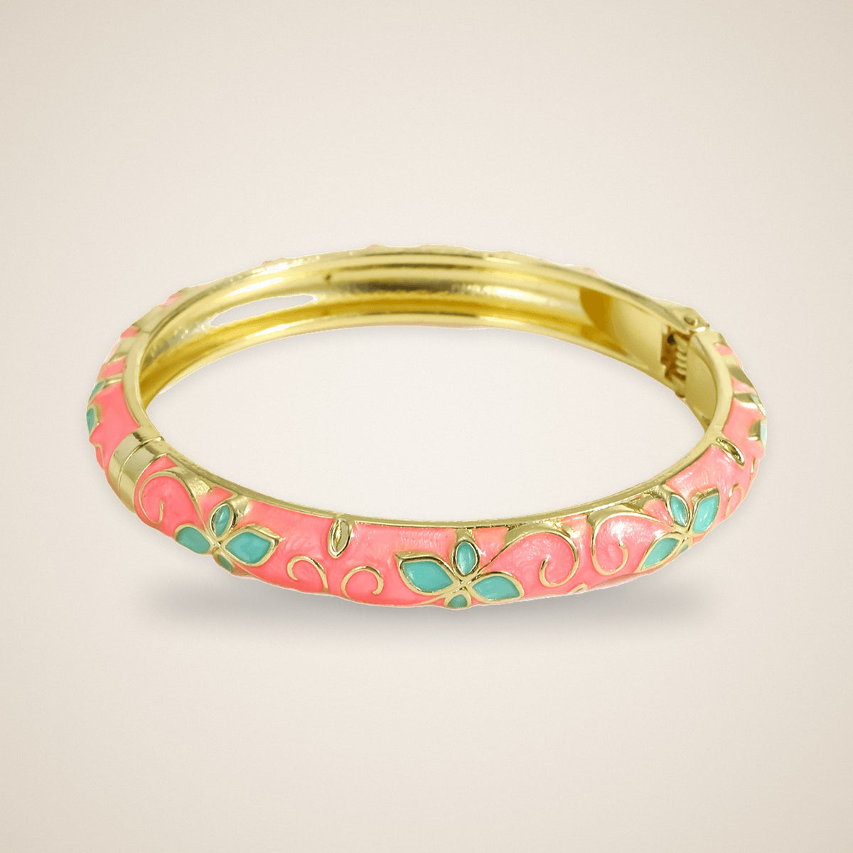 Jonc Émail Fleuri Corail – Maison Trèfle