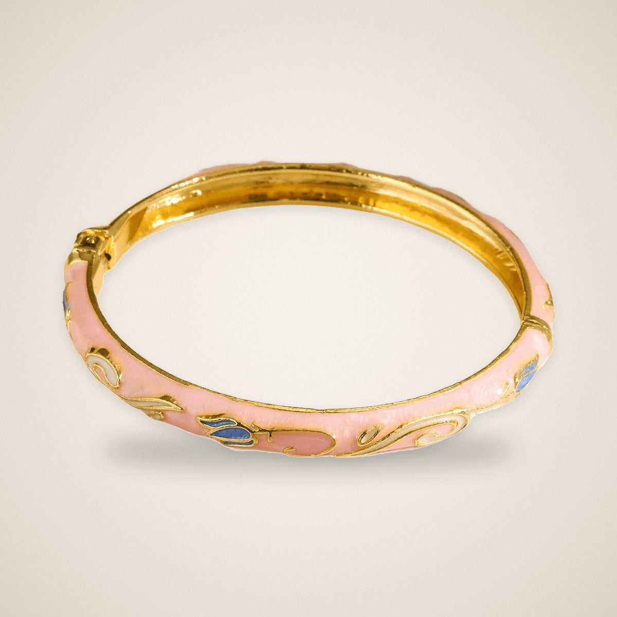 Jonc Émail Fleuri Rose – Maison Trèfle