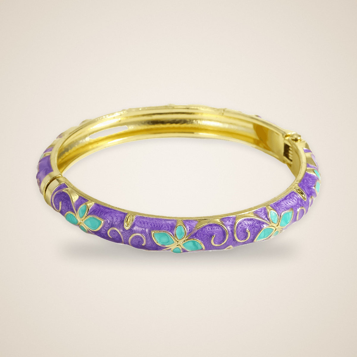 Jonc Émail Fleuri Violet – Maison Trèfle