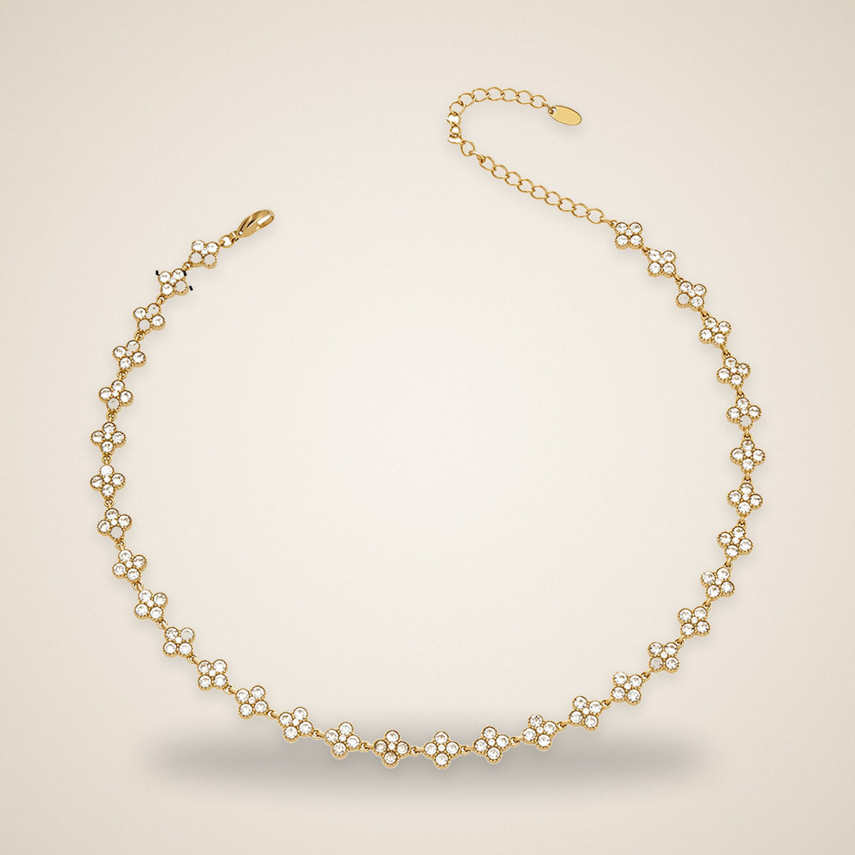Rivière de Trèfles – bijou acier doré à l'or fin – Maison Trèfle